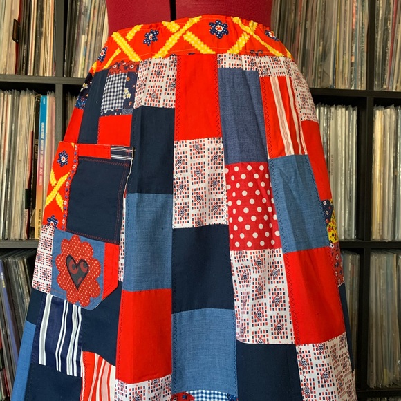 hippie patchwork 90s vintage skirt phish XS boho - Picture 8 of 11